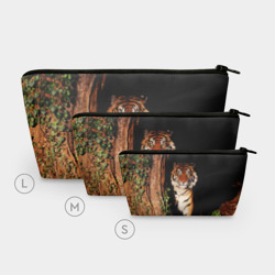 Косметичка 3D Тигр выглядывает из темноты - большая картинка - фото 2