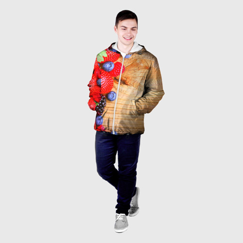 Мужская куртка 3D Ягодки, цвет 3D печать - фото 3