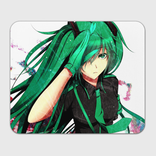Anime girl with green hair and green eyes