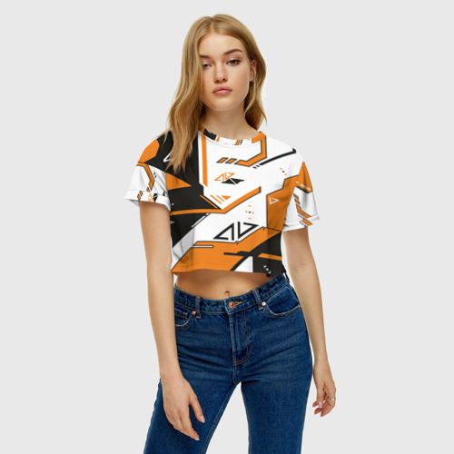 Женская футболка Crop-top 3D cs go Asiimov, цвет 3D печать - фото 4