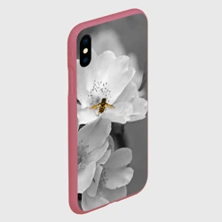 Чехол для iPhone XS Max матовый Пчела на цветах - фото 2