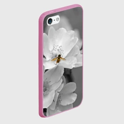 Чехол для iPhone 5/5S матовый Пчела на цветах - фото 2