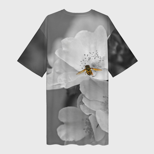 Платье-футболка 3D Пчела на цветах, цвет 3D печать - фото 2