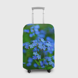 Чехол для чемодана 3D Синие цветы