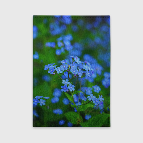 Обложка для автодокументов Синие цветы