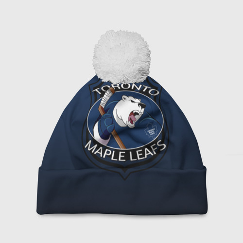 Шапка 3D c помпоном Toronto Maple Leafs, цвет 3D печать