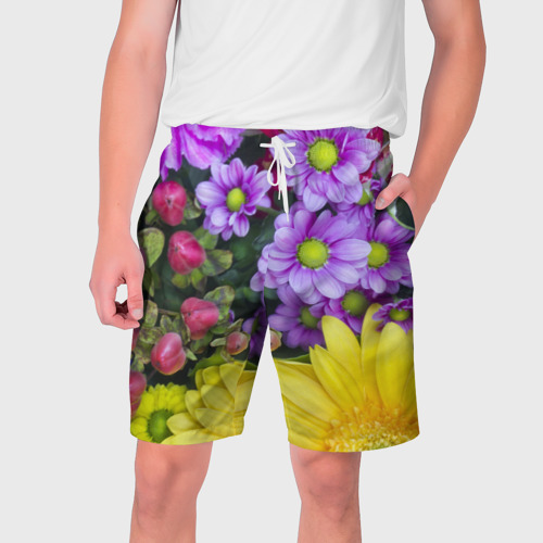 Мужские шорты 3D Роскошные цветы, цвет 3D печать
