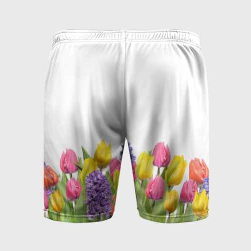 Мужские шорты спортивные Среди тюльпанов, цвет 3D печать - фото 2