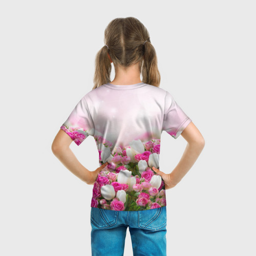 Детская футболка 3D Нежные розы, цвет 3D печать - фото 6