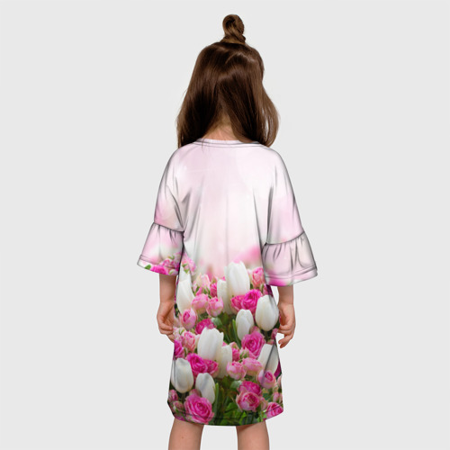 Детское платье 3D Нежные розы, цвет 3D печать - фото 5