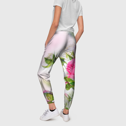 Женские брюки 3D Алые розы, цвет 3D печать - фото 4