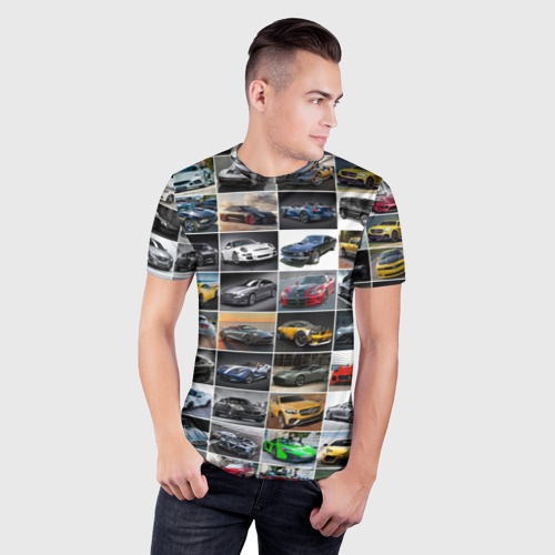 Мужская футболка 3D Slim Крутые тачки (1), цвет 3D печать - фото 3