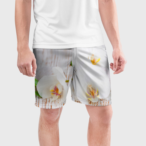 Мужские шорты спортивные Орхидея, цвет 3D печать - фото 3