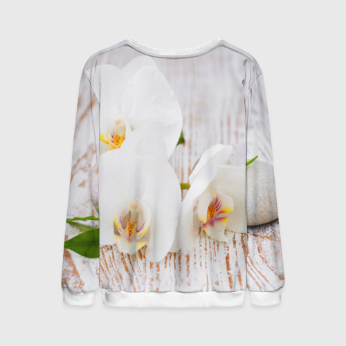 Мужской свитшот 3D Орхидея, цвет белый - фото 2