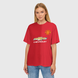 Женская футболка oversize 3D Манчестер Юнайтед форма - фото 2