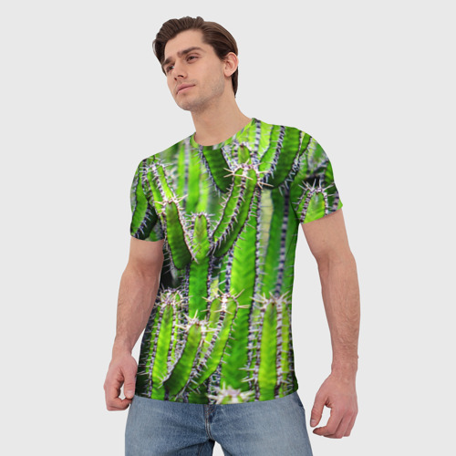 Мужская футболка 3D Кактус, цвет 3D печать - фото 3