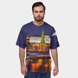 Мужская футболка oversize 3D Москва Кремль - фото 2