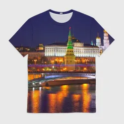 Мужская футболка 3D Москва Кремль