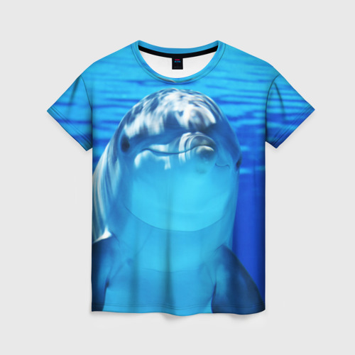 Женская футболка с принтом Дельфин, вид спереди №1