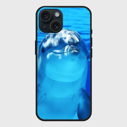 Чехол силиконовый для Apple iPhone 15 матовый Дельфин