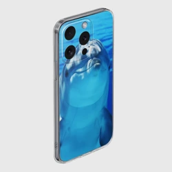 Чехол для iPhone 15 Pro силиконовый с защитой камеры Дельфин - фото 2