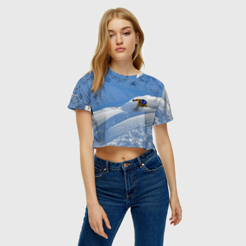 Женская футболка Crop-top 3D Спуск, цвет 3D печать - фото 3