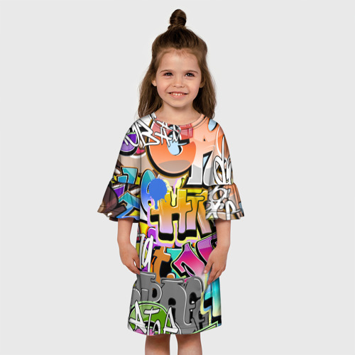Детское платье 3D с принтом Пикассо из будущего, вид сбоку #3