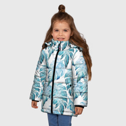 Зимняя куртка для девочек 3D Листья - фото 2