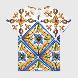 Женская футболка 3D Майолика ромбиками