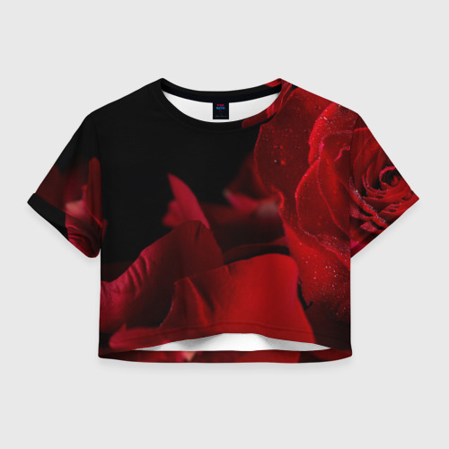Женская футболка Cropp-top Лепестки розы Фото 01 Женская футболка Cropp-top Лепестки розы Фото 01