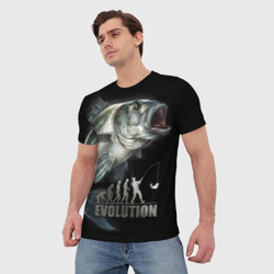 Мужская футболка 3D Эволюция - рыбалка - фото 2