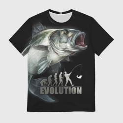 Мужская футболка 3D Эволюция - рыбалка