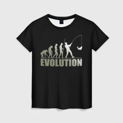 Женская футболка 3D Эволюция рыбака