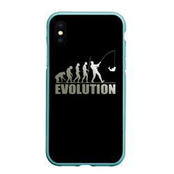 Чехол для iPhone XS Max матовый Эволюция рыбака