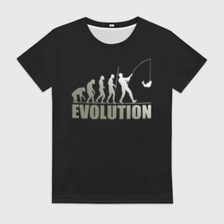 Женская футболка 3D Эволюция рыбака