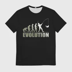 Мужская футболка 3D Эволюция рыбака