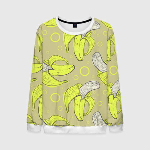 Мужской свитшот 3D Банан 8, цвет белый