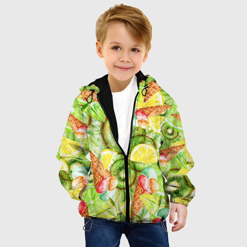 Детская куртка 3D Веселые фрукты 2, цвет черный - фото 3