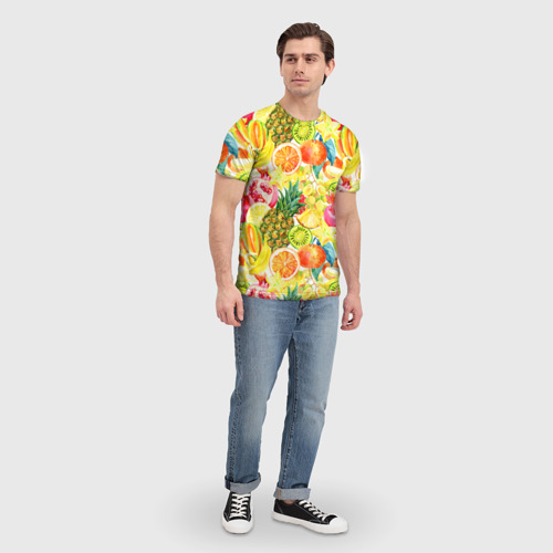 Мужская футболка 3D Веселые фрукты 1, цвет 3D печать - фото 5