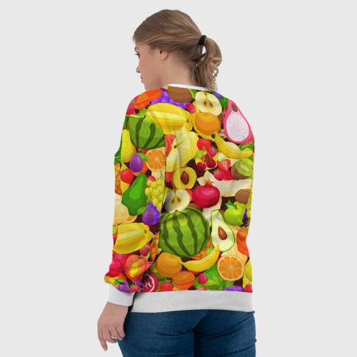 Женский свитшот 3D Веселые фрукты - фото 7