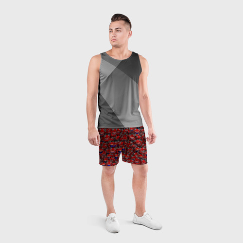 Мужские шорты спортивные с принтом Какодемоны (pixel-art), вид сбоку #3