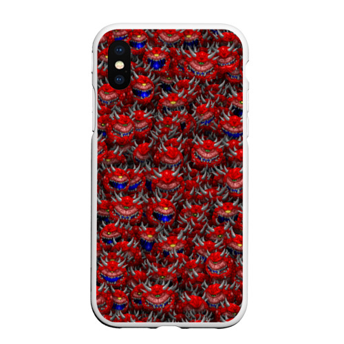 Чехол для iPhone XS Max матовый с принтом Какодемоны pixel-art, вид спереди №1