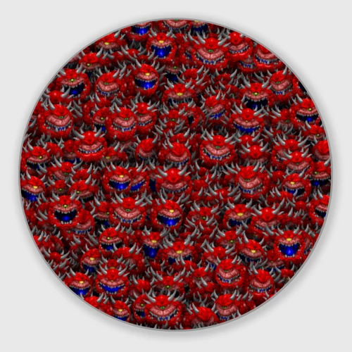 Круглый коврик для мышки Какодемоны pixel-art