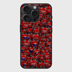 Чехол силиконовый для Apple iPhone 15 Pro матовый Какодемоны pixel-art