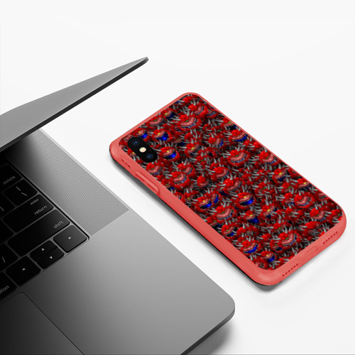 Чехол для iPhone XS Max матовый Какодемоны pixel-art, цвет красный - фото 5