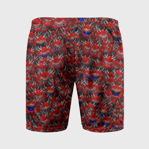 Мужские шорты спортивные с принтом Какодемоны (pixel-art), вид сзади #1