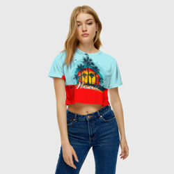 Женская футболка Crop-top 3D Hawaii 6 - фото 2