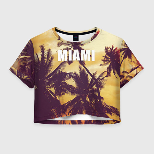 Женская футболка Crop-top 3D MIAMI, цвет 3D печать