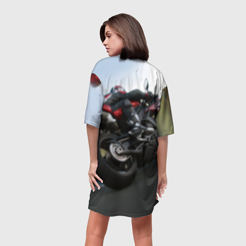 Платье-футболка 3D Yamaha 4, цвет 3D печать - фото 4