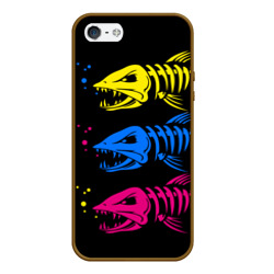 Чехол для iPhone 5/5S матовый Рыбы скелеты